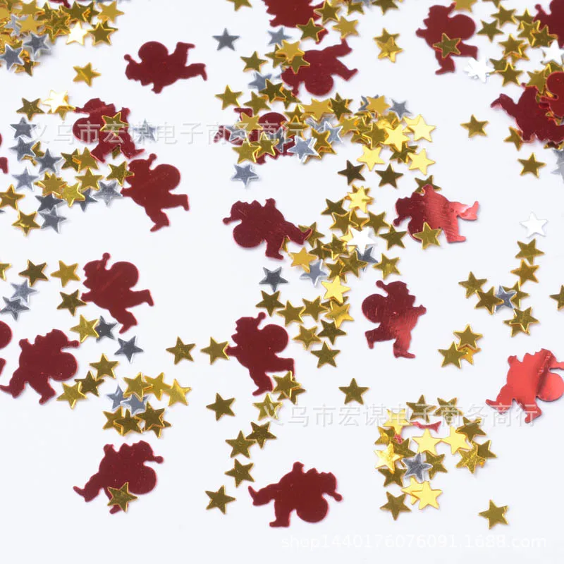 

Christmas Confetti Pentagram, Snowflake, Santa, Pine, Merry Christmas Alphabet, Elk Table Confetti Bright Christmas Decorations