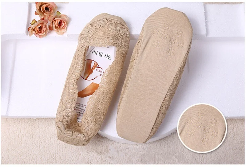 1 пара женские противоскользящие носки-невидимки | Женская одежда