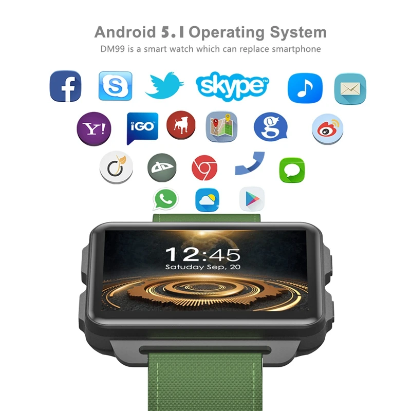 Новые 3g Смарт часы 2 дюймов Android 5 1 MTK6580 батарея 1200 мАч Bluetooth сердечный ритм gps WiFi