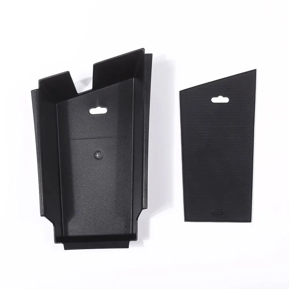 

1 Set=2 Pcs Car Armrest Storage Box With Non-Slip Mat For BMW X1 20i 25i F48 2016-2018 Black Car Accessories