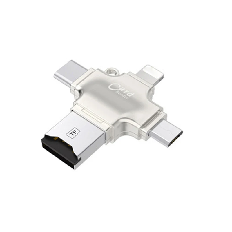 4 в 1 кардридер Type c/Lightning/Micro USB/USB 2 0 для Android iPad/iPhone 7 plus OTG|card reader micro sd|reader sdcard |