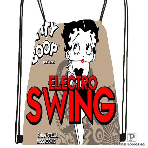 Drawstring Backpack Изготовленная на заказ Betty Boop походная сумка на шнурке для мужчин и женщин милый рюкзак для детей(черная спинка) 31x40 см#180531-01-44 - Цвет: Drawstring Backpack