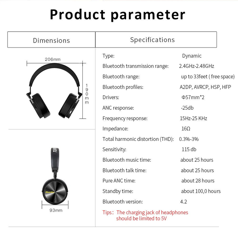 Беспроводные Bluetooth наушники T5 с глубоким активным шумоподавлением