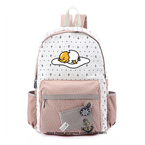 17 Gudetama Холщовая Сумка с изображением ленивого яйца из Мультфильма Рюкзаки Рюкзак для девочек школьная сумка дорожная сумка через плечо сумка для книг - Цвет: 17