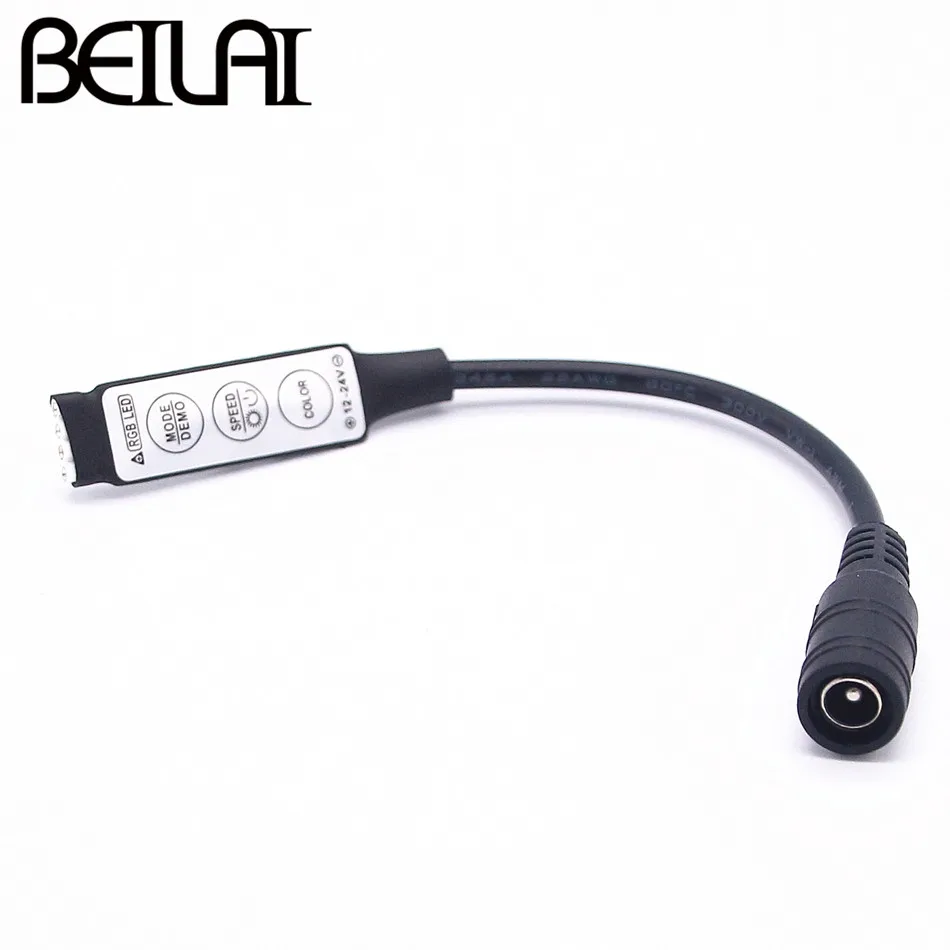 BEILAI DC 12 В 24 светодиодный RGB контроллер Диммер Мини 3Key пульт дистанционного