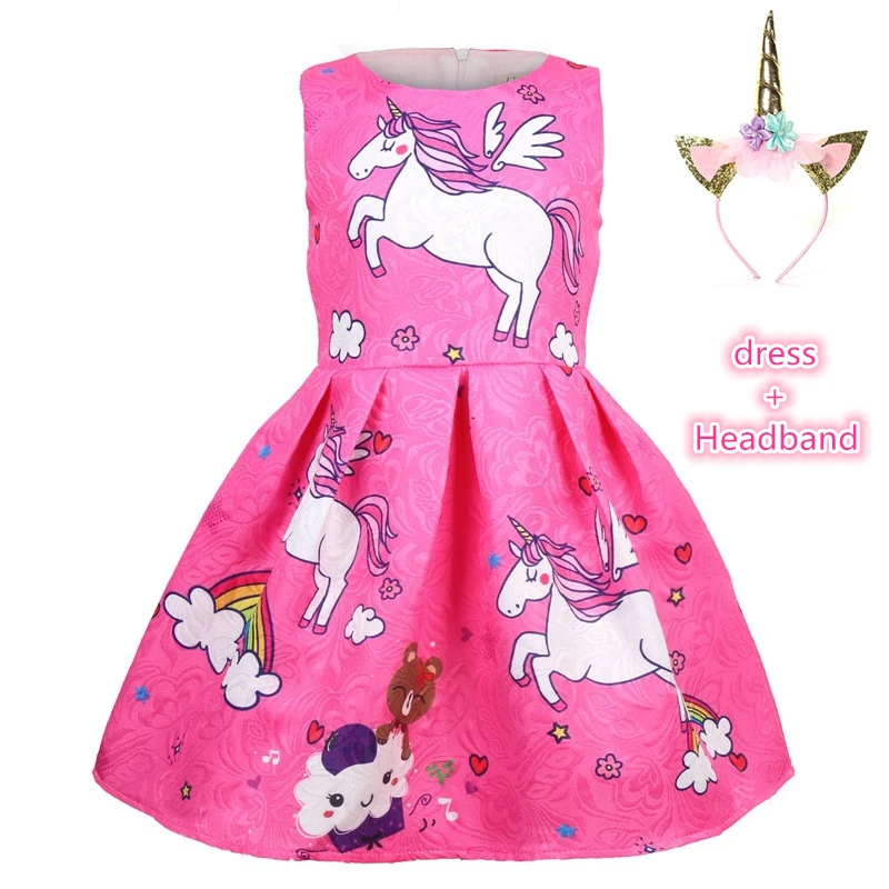 Новинка распродажа детские летние вечерние платья принцессы с единорогом
