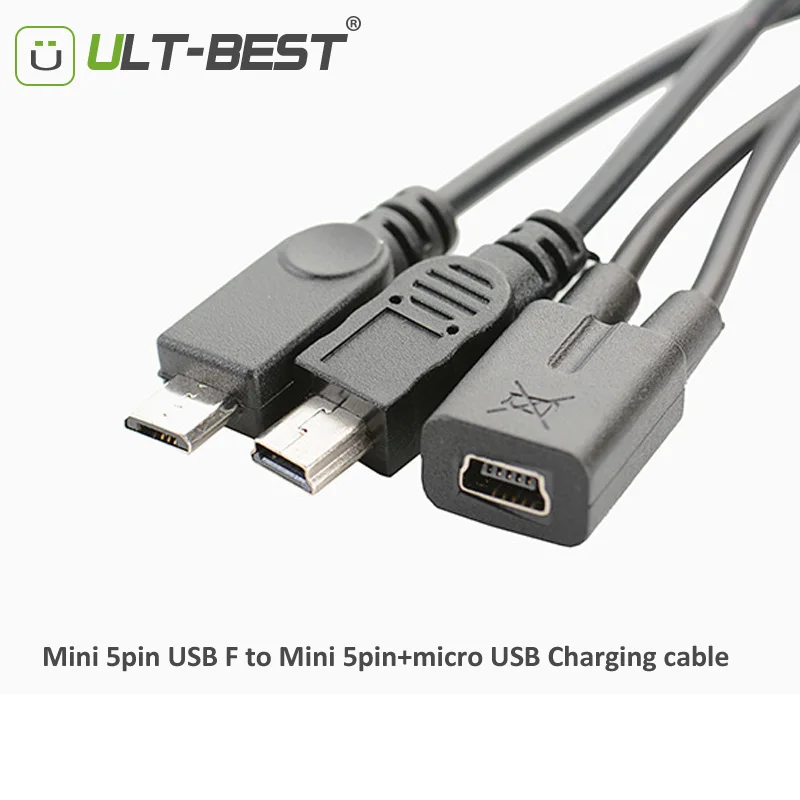 Кабель для зарядки ult-best мини USB 5-контактный гнездовой разъем на Мини usb штекер +
