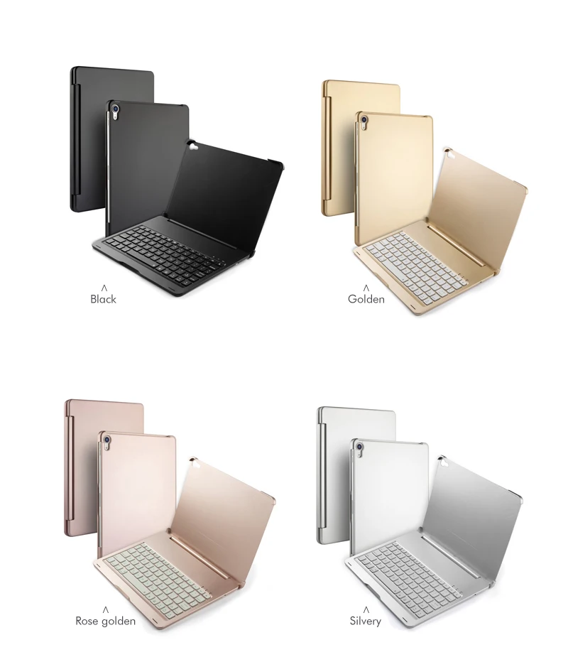 [NEW] Bluetooth keyboard Case for Apple iPad Pro 11.1",7-Color Backlit Aluminum Metal Wireless Keyboard with Smart Case Hard