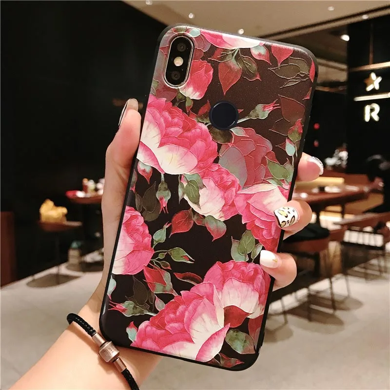 1 Мягкий чехол из ТПУ с объемным изображением цветка для Xiaomi mi 9 Lite mi 8 SE mi 5X mi A1 A2 на красном mi Note 7 6 8 Pro 5 Red mi 7 6A чехол - Цвет: 1