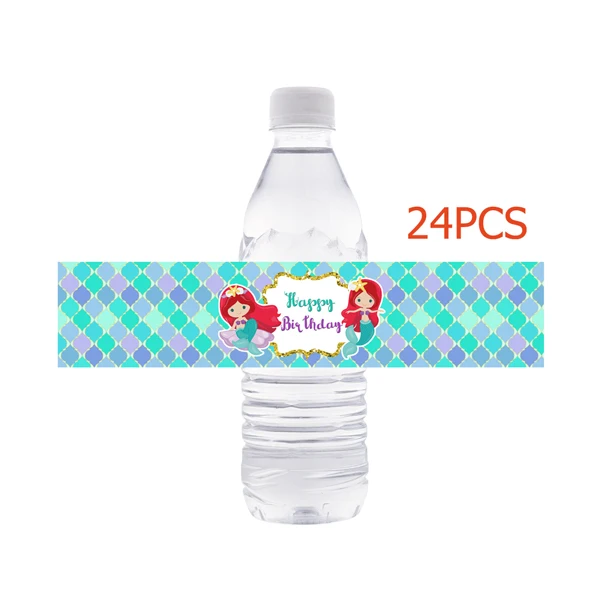label Русалок соломы 21 шт. Бумага Соломинки День рождения праздничные поставки украшение Под море Бумага Трубочки - Цвет: label