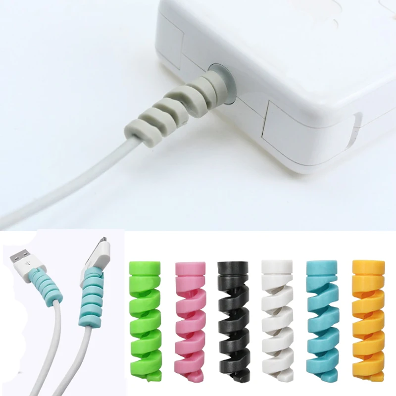 2 шт. Силиконовая защита для спиральных кабелей iphone usb кабель зарядки и передачи