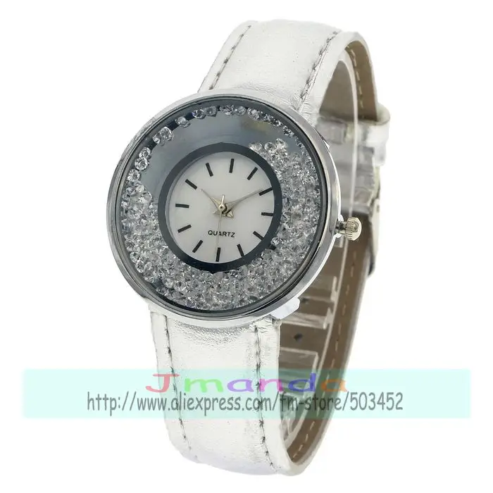 100 шт./лот 8002 Женские повседневные Модные женские наручные часы с серебристым
