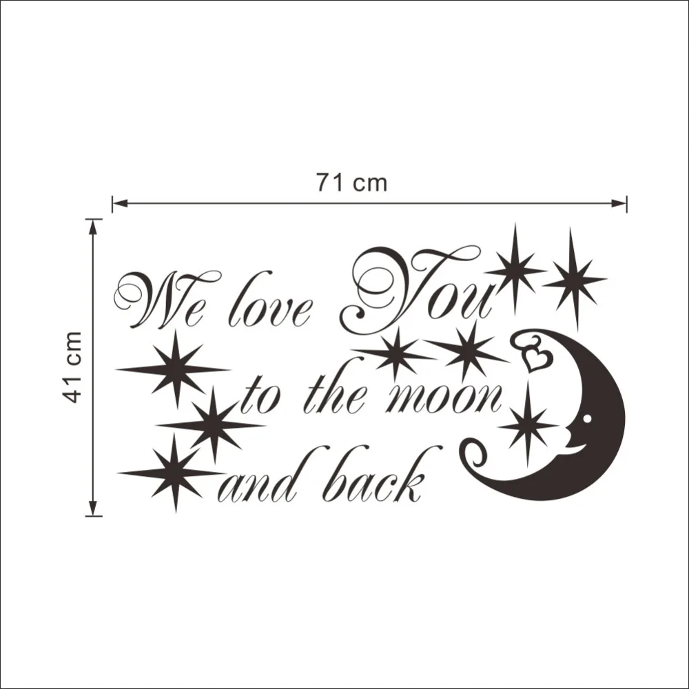 Виниловые наклейки с надписью We Love You To The Moon And Back Star для мальчиков и девочек|stickers