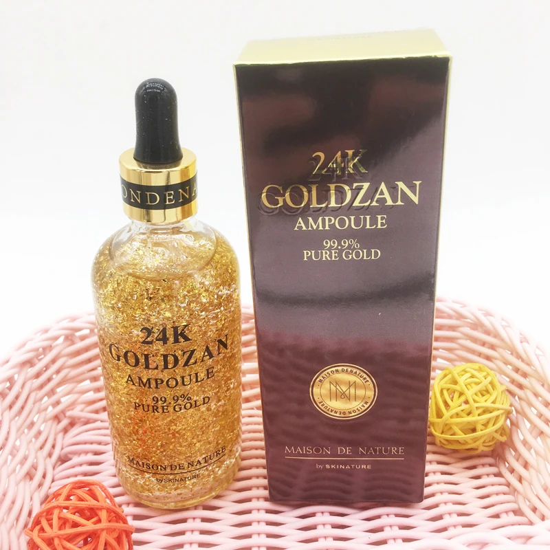 Корейская косметика 99% 24K Золотая фольга Сыворотка для лица высокая концентрация эссенция для кожи антивозрастной увлажняющий отбеливающий крем для лица