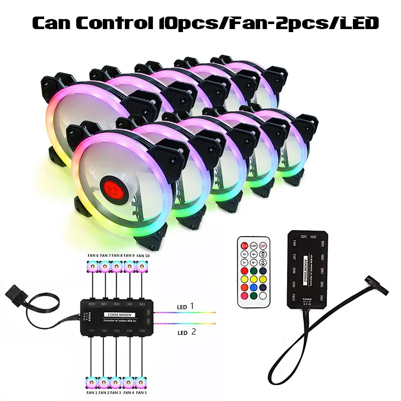 Вентилятор охлаждения rgb aurora 120 мм 6 контактный контроллер/LED Порт RGB LED кольцо для