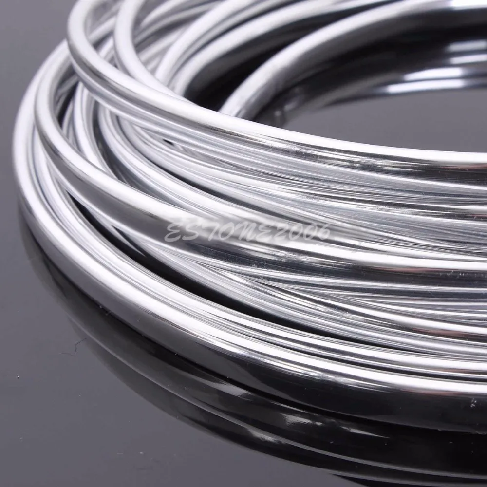 Защитная лента хромированная литьевая накладка на края двери автомобиля 15 м