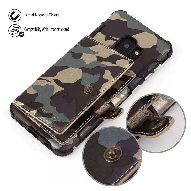 Case For Samsung Galaxy S9 Cover Plus luxury Camouflage Card slot Wallet bags Soft case for kimTHmall | Мобильные телефоны и