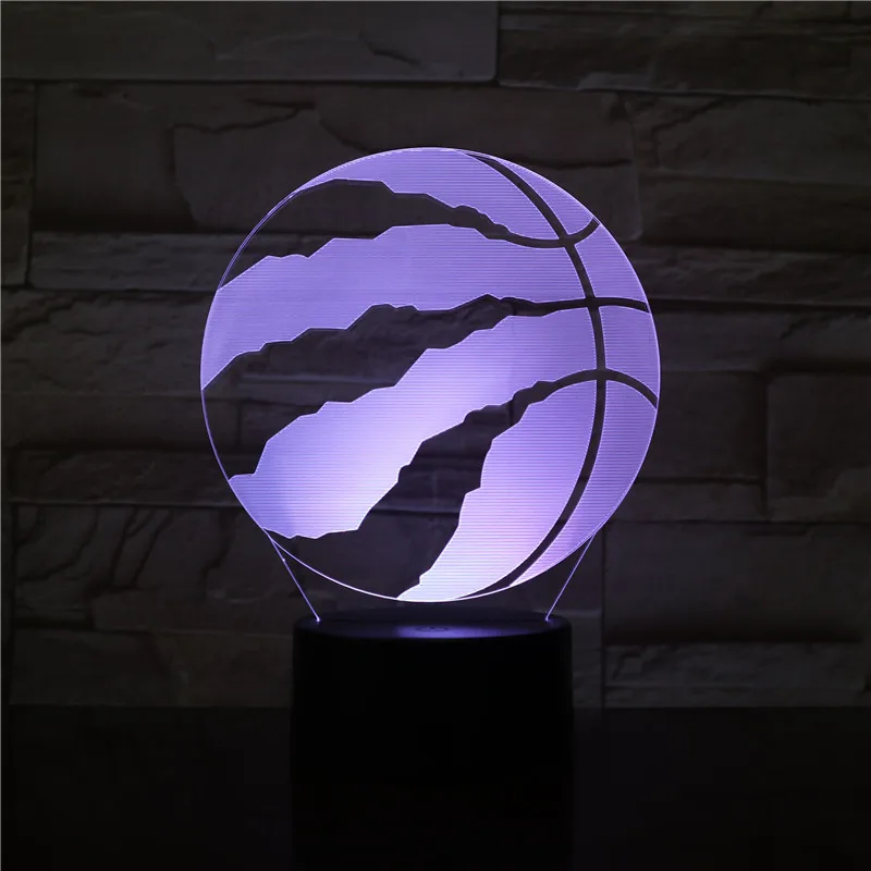 

7 Colors Change Small Desk Table Bedroom Sleeping Light Basketball 3D Night Lamp Multi Choice for Dropship