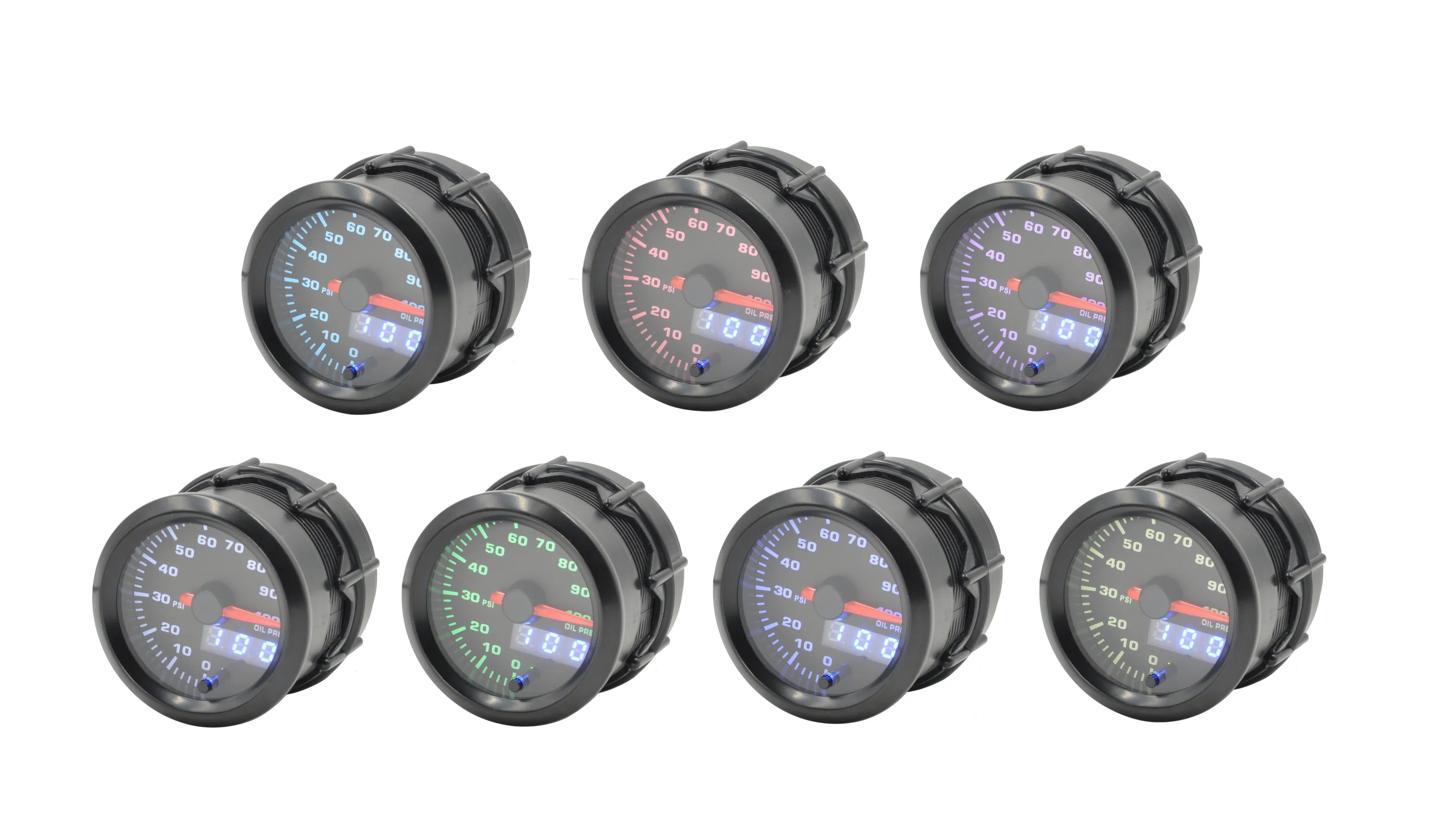 Dragon gauge " 52 мм 7 цветов подсветка светодиодный двойной дисплей гоночного автомобиля датчик давления масла манометр
