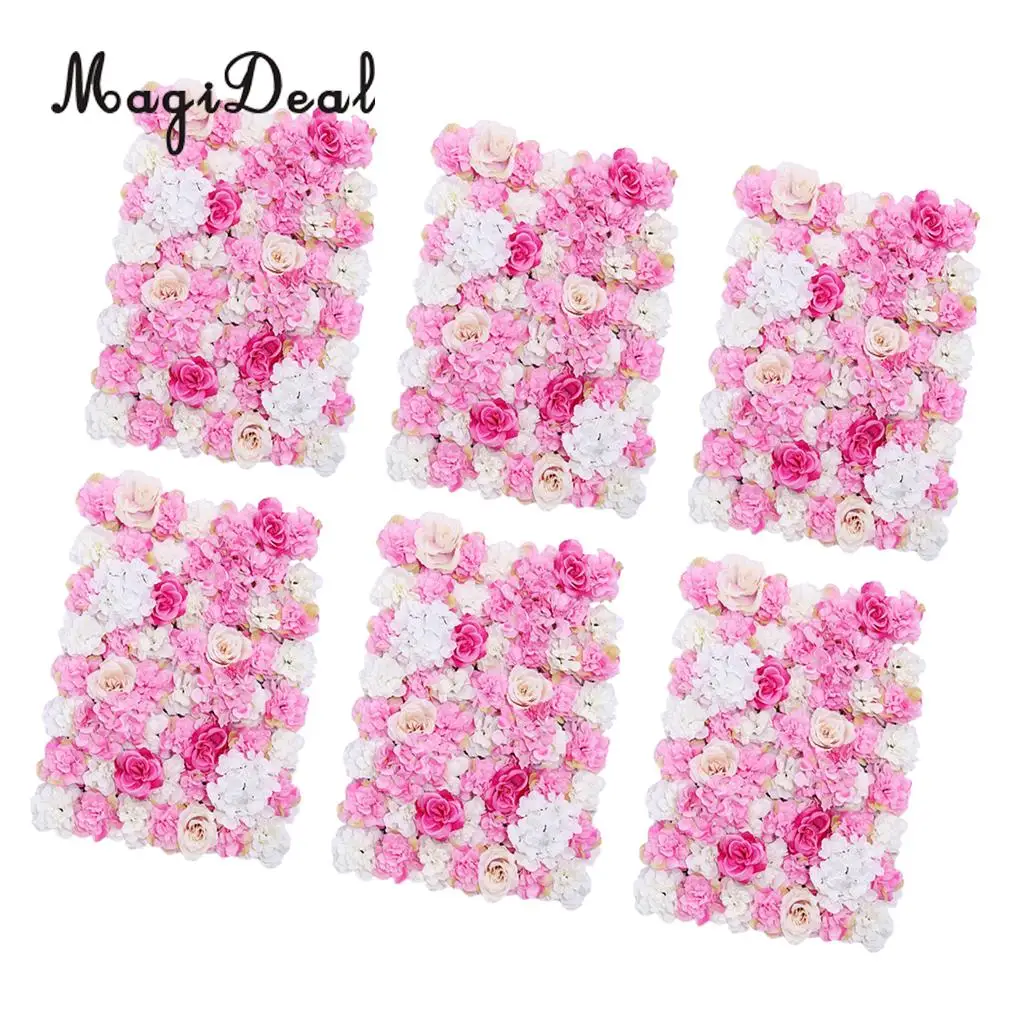 Упаковка из 6 искусственных шелковых цветочных стеновых панелей домашний