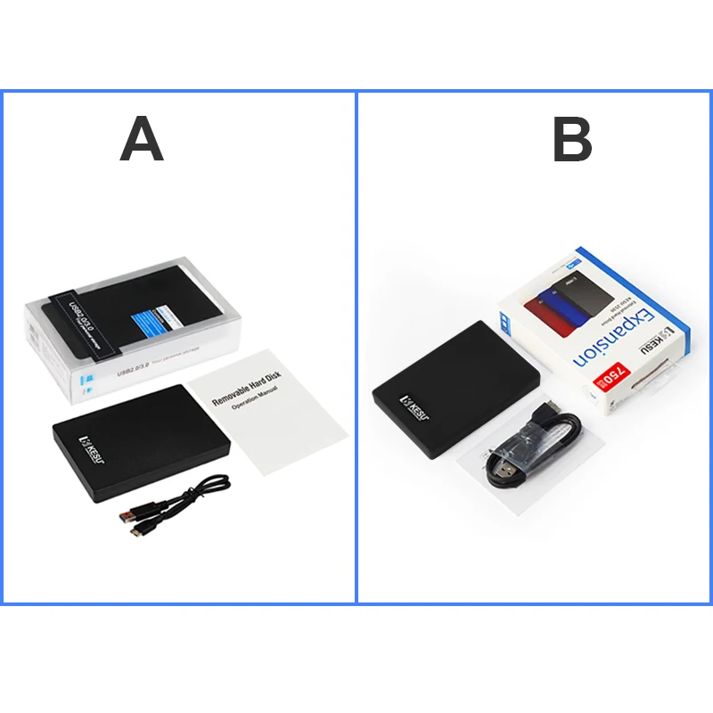2," KESU портативный внешний жесткий диск USB3.0 SATA HDD для ПК, Mac, настольный компьютер, ноутбук, планшет, Xbox One, Xbox 360, PS4