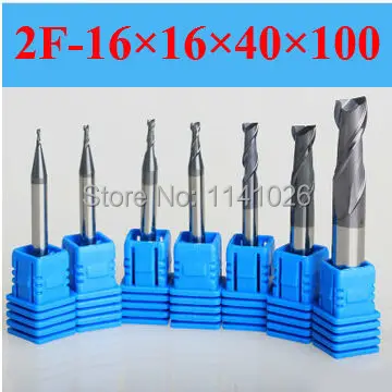 2F 16*16*40*100 HRC50 спиральные долото фрезерные инструменты Карбид CNC плоские концевые