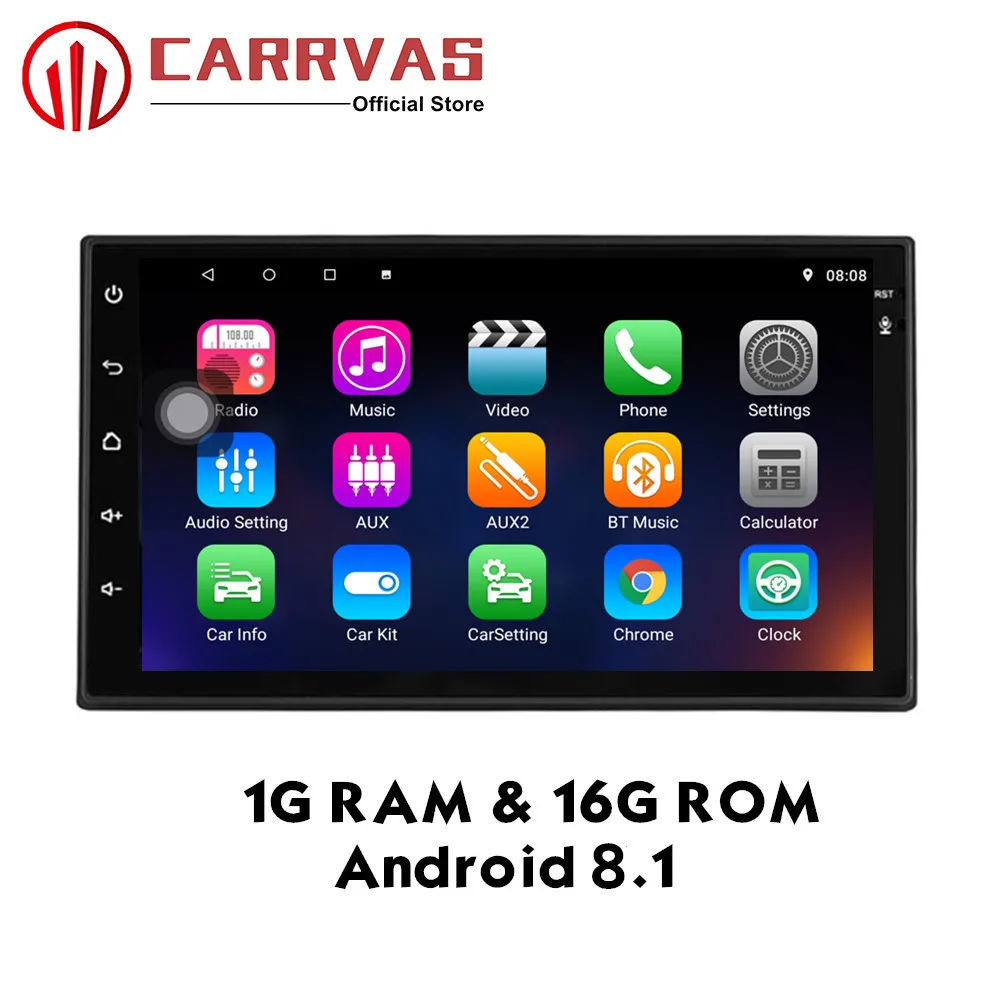 CARRVAS 2 Din Android 8 1 автомобильный стерео 1G RAM 16G ROM GPS навигатор 1080P Авторадио