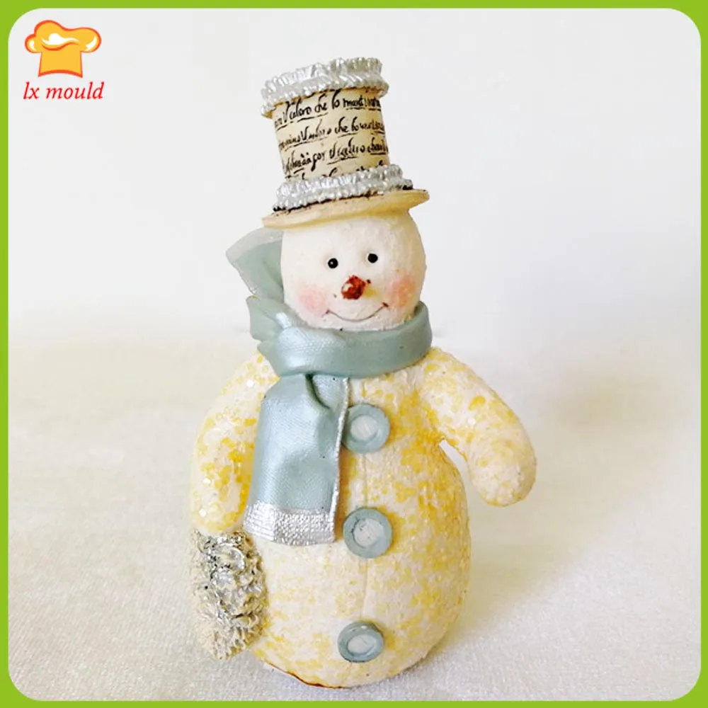 Новый Рождественский венок снеговик Силиконовая Форма 3D форма для шоколада
