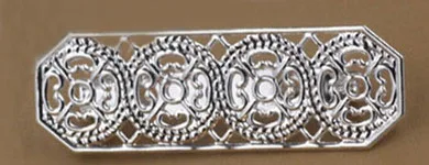 Silver Plated BoYuTe 20 шт. 15*47 мм филигранный цветок база брошь булавки 3 цвета Покрытие ручная работа ювелирные изделия аксессуары - Цвет: Silver Plated