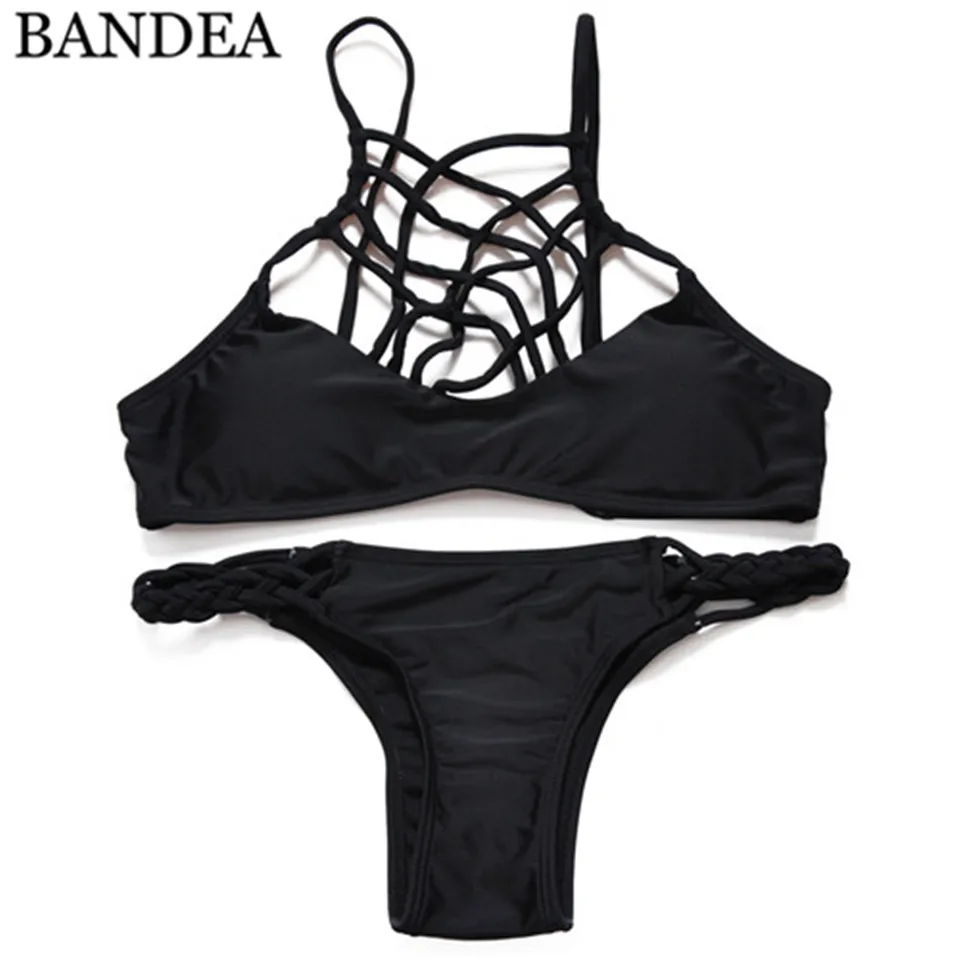 Однотонный комплект бикини BANDEA сексуальный женский купальник бразильский