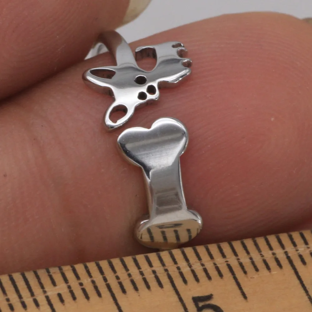 Ufine Fahion dog bone metal adjustable ring Personality rings for girl inspirational jewelry R009 | Украшения и аксессуары