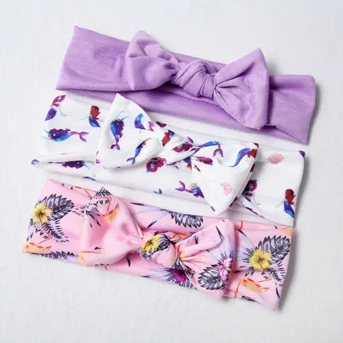 3 шт. милая повязка на голову для маленьких девочек эластичная с цветочным