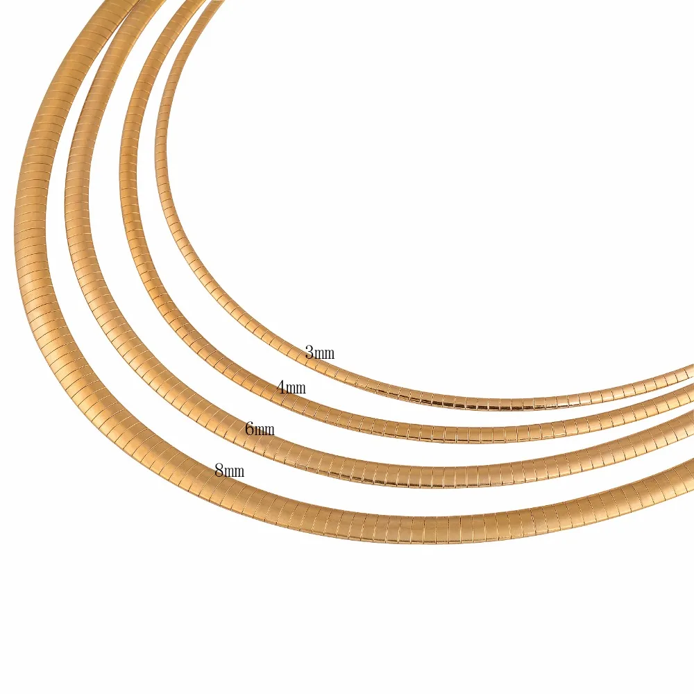 Плоский чокер из нержавеющей стали Европейское ожерелье для модных женщин и