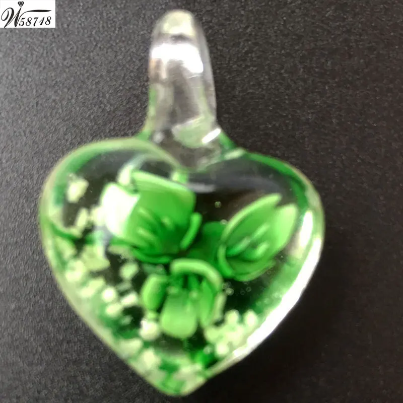 Free Shipping Beautiful jewelry Lampwork Glass Flower Heart Women Men Pendant Bead WB681B | Украшения и аксессуары