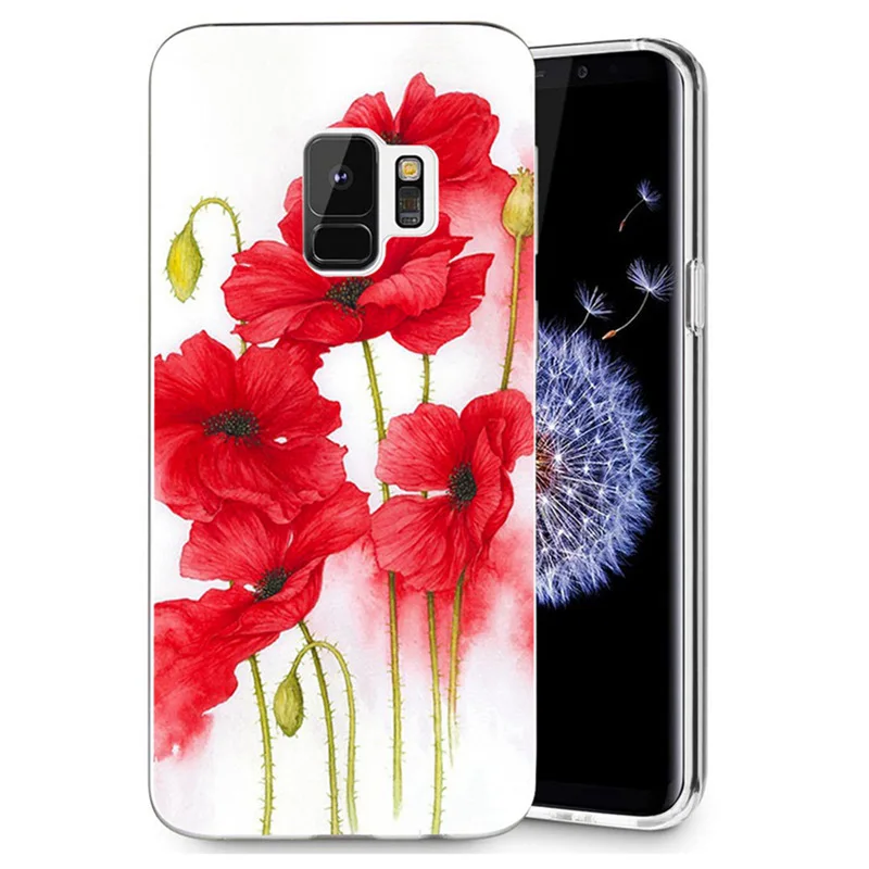 Для Samsung Galaxy S9 S9Plus S8 Plus S7 edge J720 A3 A5 2016 2017 TPU цветной мягкий чехол с цветочным узором