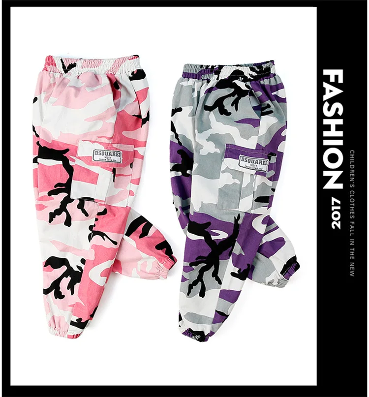 Spring Boys Girls Cotton Sport Long for baby Boys Girls camouflage trousers kids child casual pants army camo for 3-14T