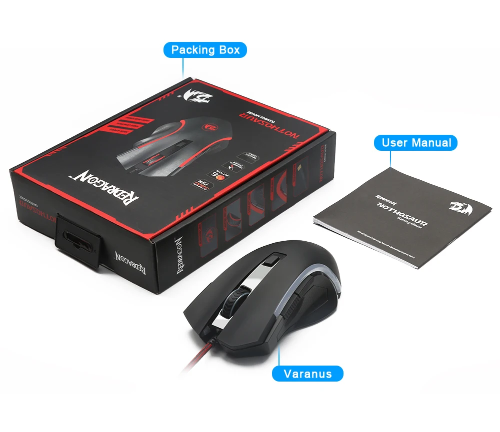 Мышь игровая Redragon USB 6 программируемых кнопок 7 цветов светодиодная