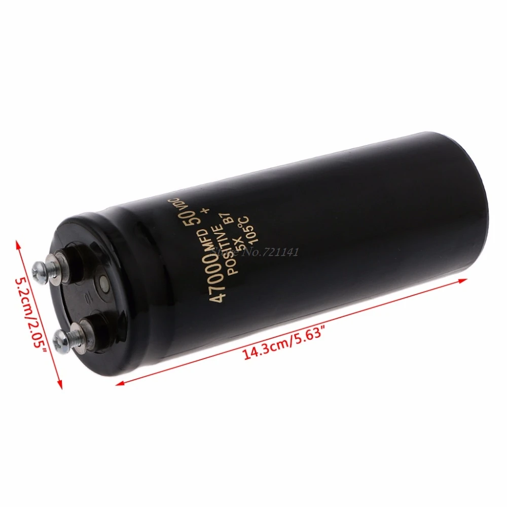 

50V 47000UF/MFD Aluminum Screw Audio Filtering Electrolytic Capacitor 105 Celsius Dropship
