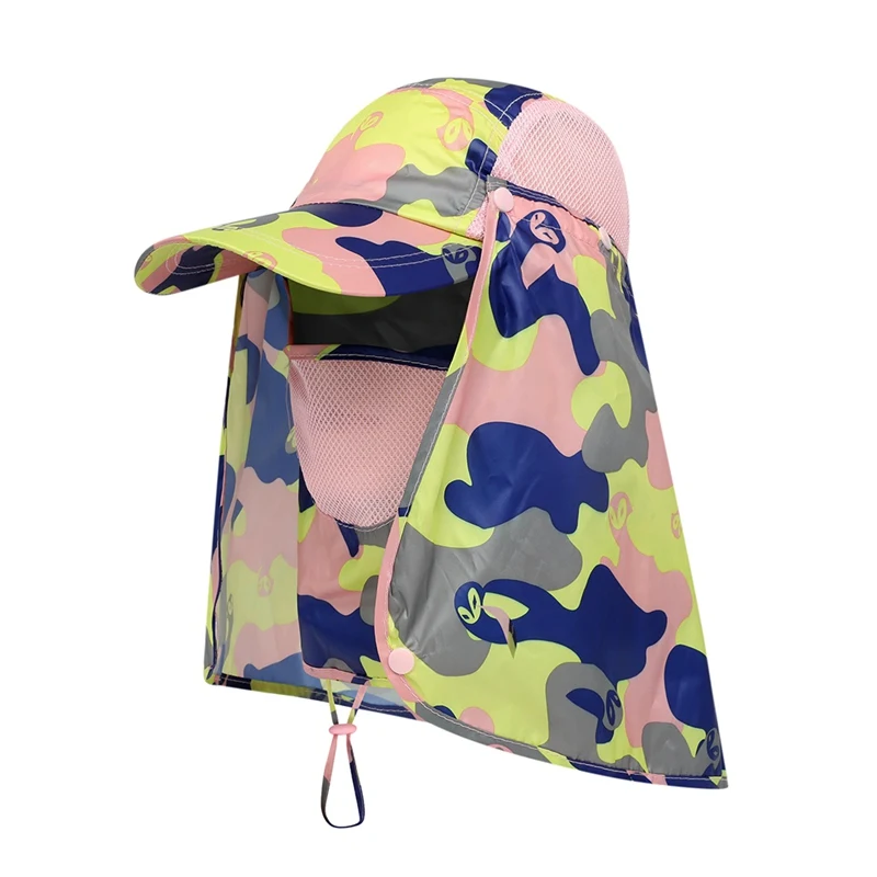 12 camo pink Быстросохнущая Для мужчин Для женщин размеры Кепки s клапаном Шапки Солнечная защита от ультрафиолетовых лучей Шапки летний Солнцезащитный козырек складной съемный маска для лица и шеи головы - Цвет: 12 camo pink