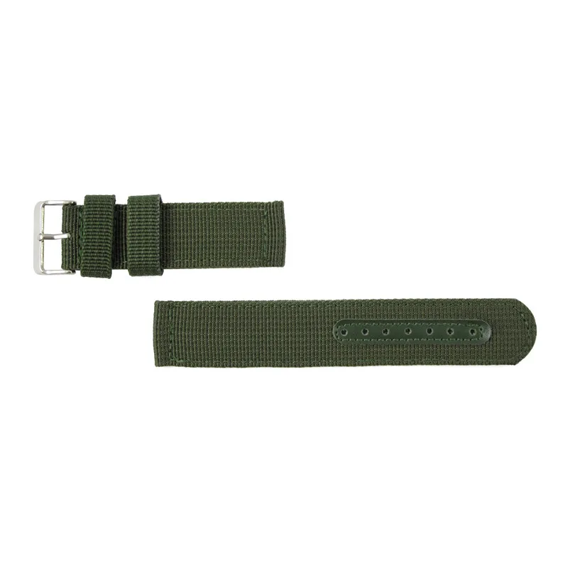 Green Армейский холщовый нейлоновый тканевый ремешок для часов 18 мм 20 мм 22 мм 24 мм мужской ремешок для часов зеленый черный синий коричневый простой женский спортивный ремешок для часов - Цвет ремешка: Green