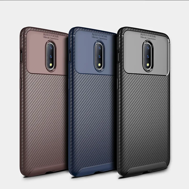 OnePlus 6 T чехол 7 Pro Чехол из углеродного волокна противоударный Мягкий ТПУ