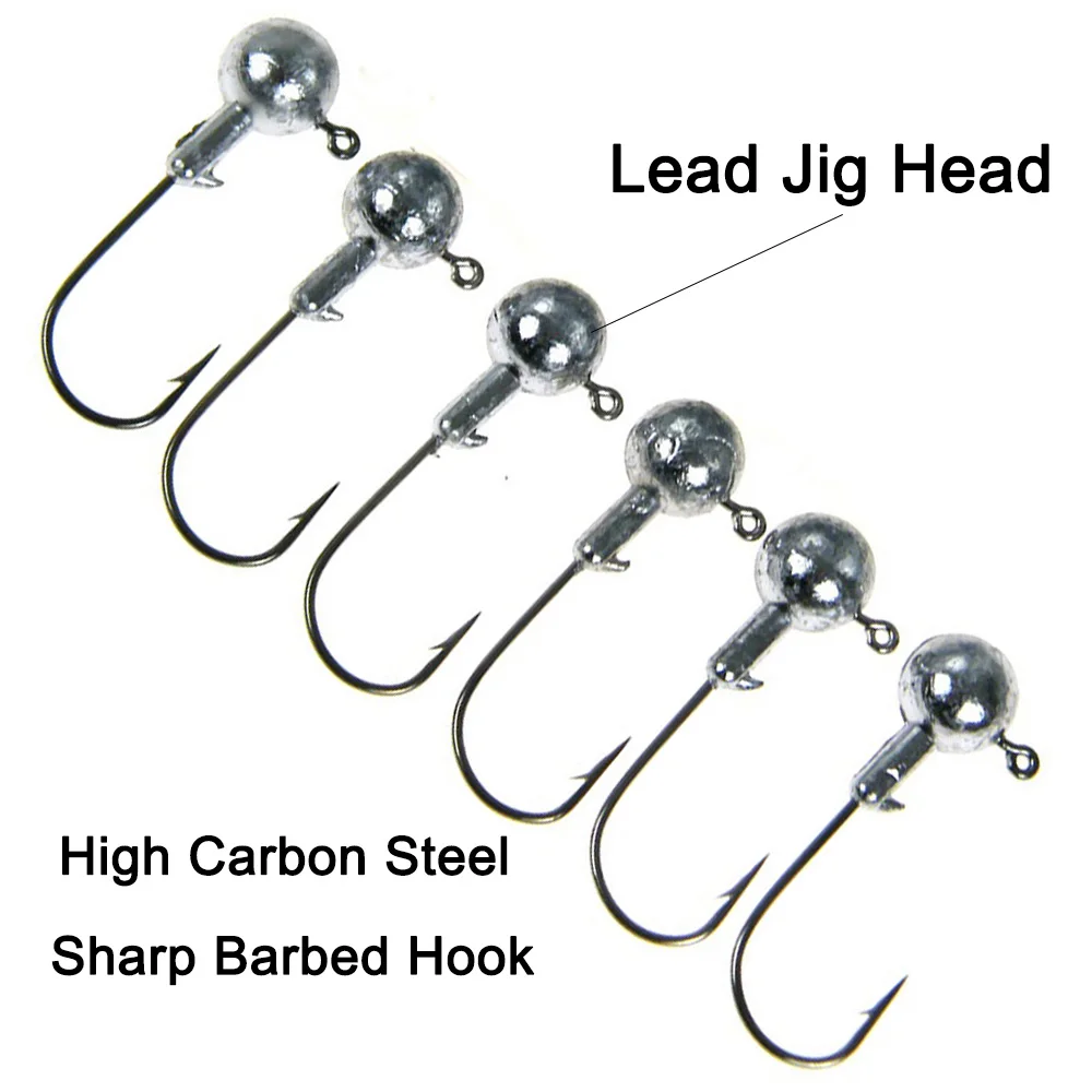 50 шт. 5g 7 г 10 Lead Jig Head рыболовный крючок Нержавеющая сталь колючей пресноводный