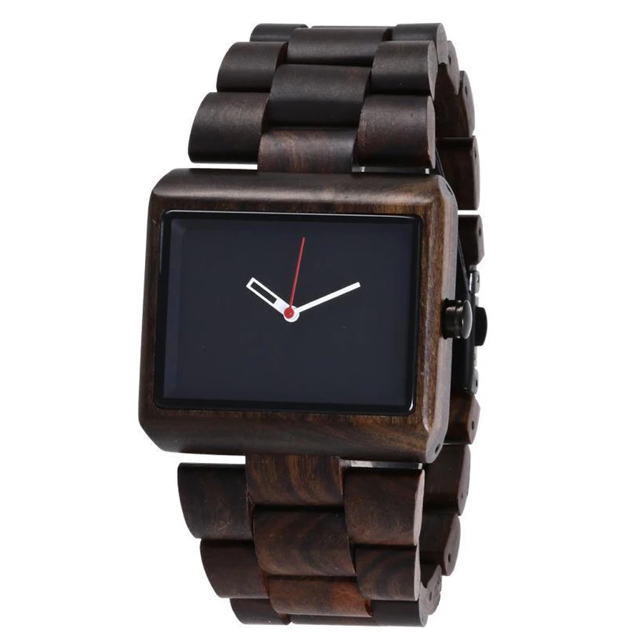 Мужские деревянные часы 2018 роскошные винтажные из натурального дерева