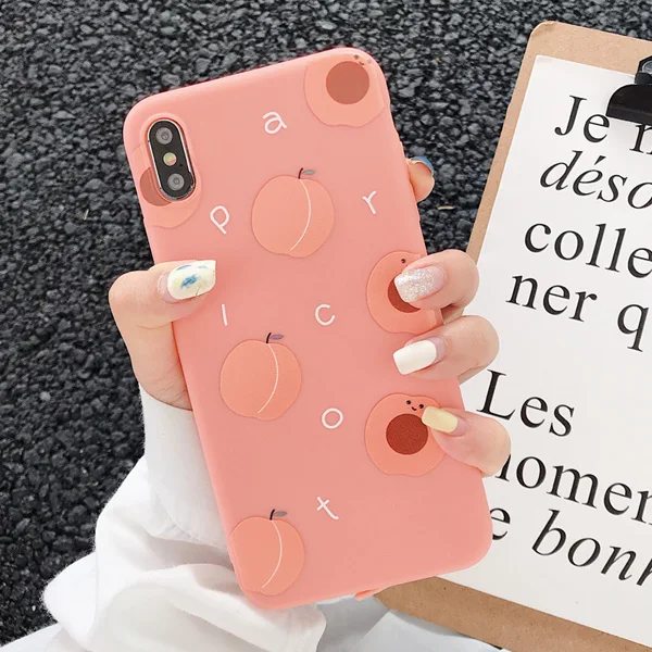 Style 2 Летние чехлы с фруктами авокадо и персиком для iphone XR, милые чехлы для телефонов с буквами для iphone XS Max 6 6S 7 8 Plus, мягкая задняя крышка из ТПУ - Цвет: Style 2