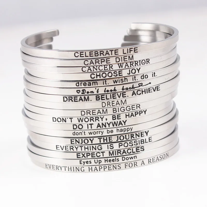 Женский браслет из нержавеющей стали с мантрой|bangle bracelet|cuff braceletsbangle bracelets for women |