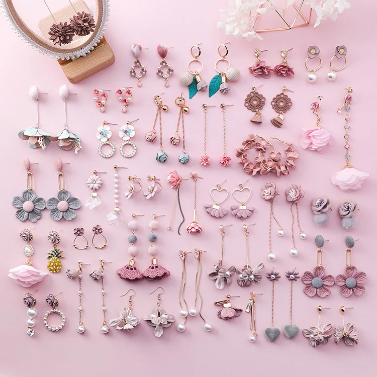 Оригинальные красивые серьги iMucci элегантные геометрические розового и зеленого