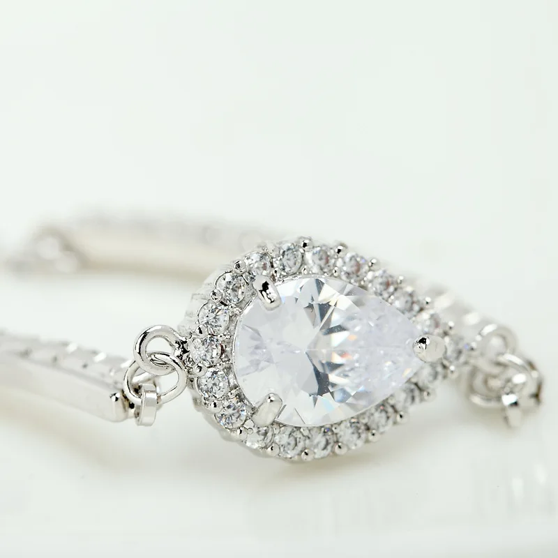 Розовое золото цвет покрытием Роскошные капли воды форма кубического циркония