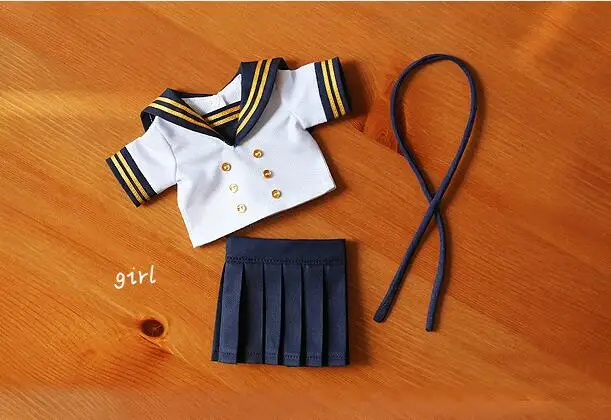 A-----girl D01-P333 детская игрушка ручной работы 1/6 1/3 1/4 аксессуары для кукол BJD/SD Одежда для кукол белая кукла для мальчиков и девочек костюм моряка - Цвет: A-----girl