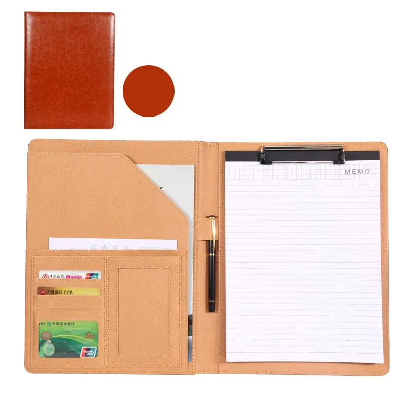 A4 Clipboard Padfolio многофункциональная наполнение продуктов папка для документов школьный органайзер для офисных принадлежностей PU Портфель HJW311