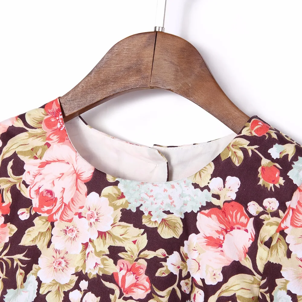 Baby Girl Autumn 2018 Cotton Casual Vintage Rose Floral Print Long Sleeve Kids Dresses For Party Toddler Clothes vestido |